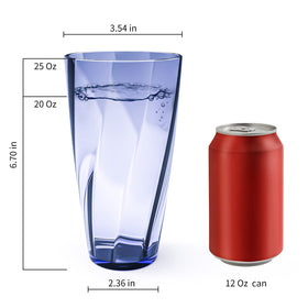 Alaiselit shatterproof plastic glasses blue, ideal for indoor dining and casual gatherings.