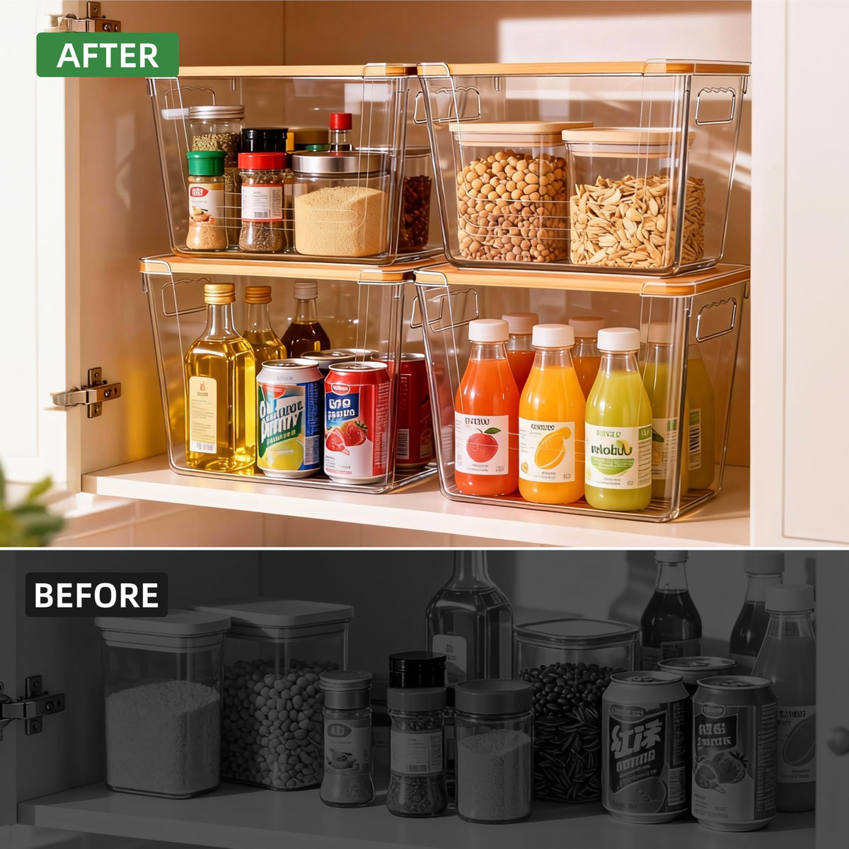ALANSON multi-purpose storage keeps fruits, vegetables, or pantry items organized.