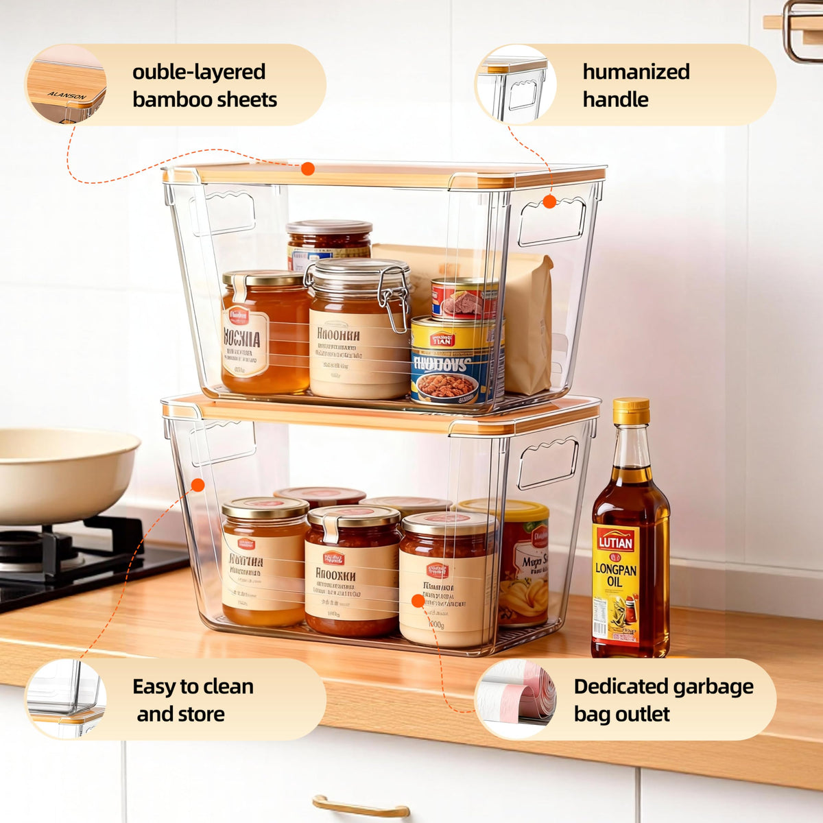 ALANSON built-in side handles simplify carrying between rooms.