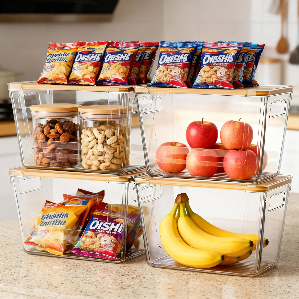 ALANSON stackable design keeps cupboards tidy and maximizes vertical space.