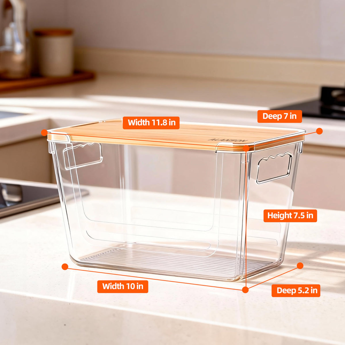 ALANSON wide front opening enables fast access to bags without moving the organizer.