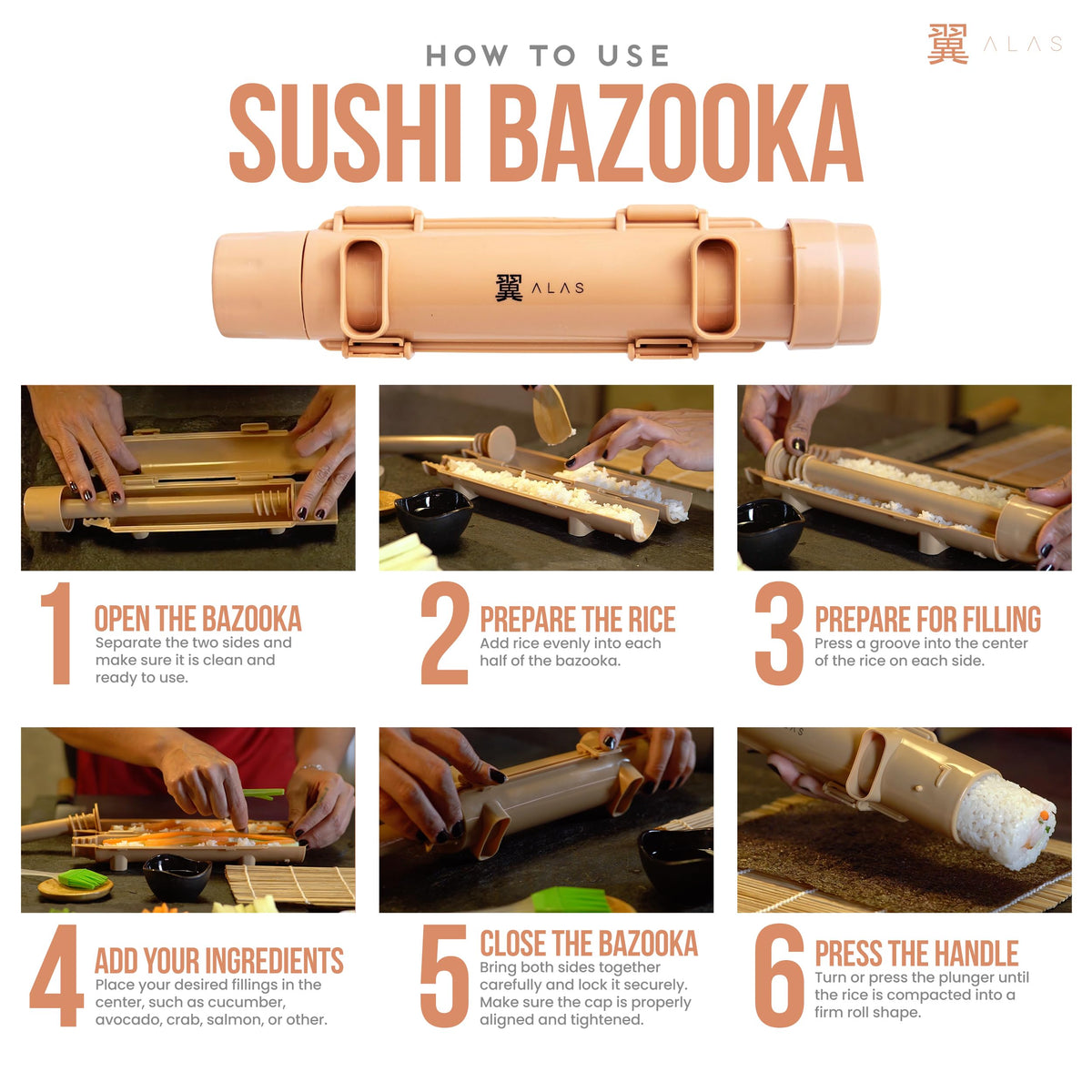 Alas sushi knife for precise slicing and clean cuts