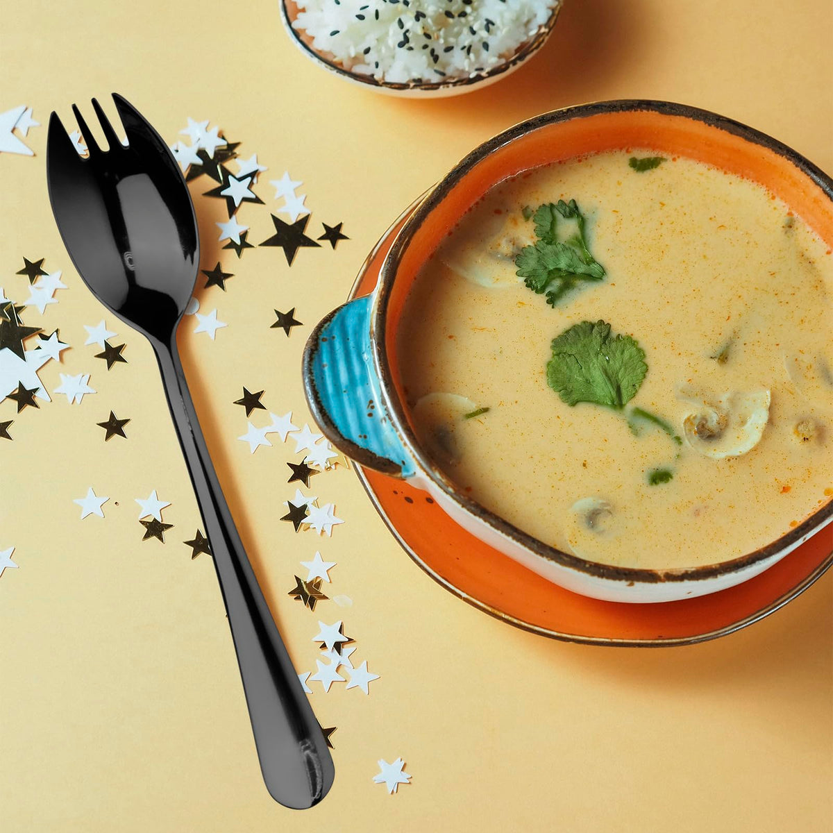 Alata Black Mirror Sporks versatile for desserts, noodles, and more