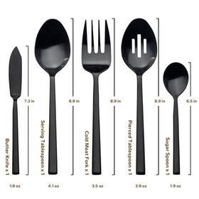 Alata Cube 45-piece flatware set with serving utensils for entertaining.
