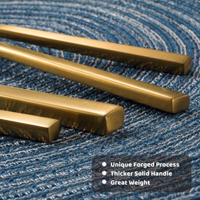 Alata Cube Gold dinner fork with mirror finish and durable forged construction.
