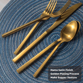 Alata Cube Gold dinner spoon designed for robust daily use.