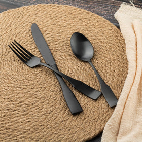 Alata Kate Black Satin teaspoon for eight, ideal for tea service.