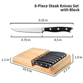 Alata knife block keeps blades organized and protects edges between uses.