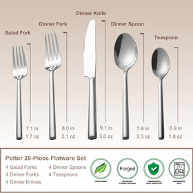 Alata Potter dishwasher safe flatware for convenient cleanup after meals.