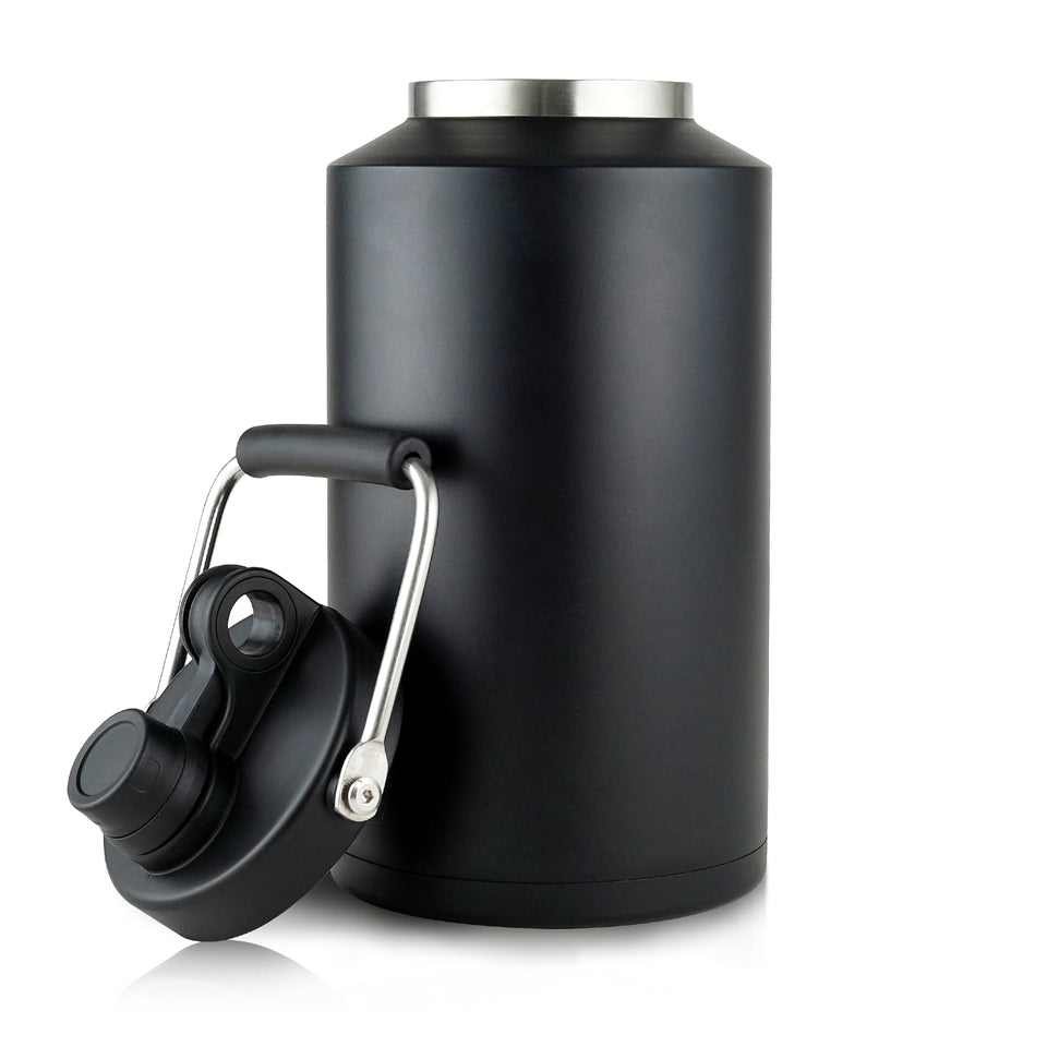 Alathote 1-gallon insulated bottle with wide mouth ideal for easy camping pours.