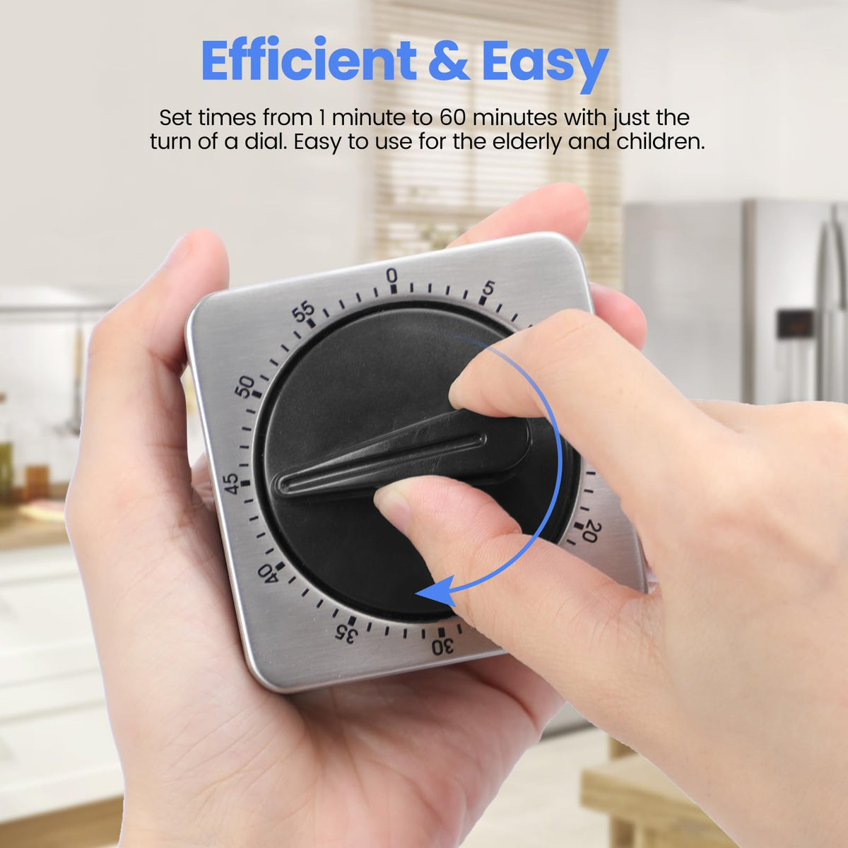 ALBAYRAK timer with magnetic back sticks to metal surfaces for hands-free kitchen timing