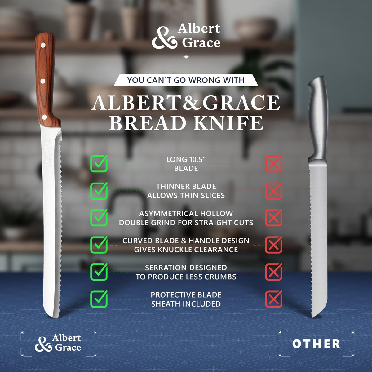 Albert&Grace bagels and tomatoes are easily sliced for versatile bread prep