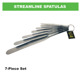 Albion 958-G01 spatula blades tapered for flexible caulk shaping.