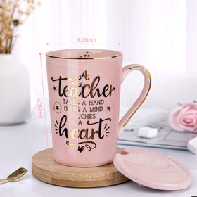 ALBISS teacher mug gold foil text close-up highlights appreciation