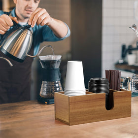 ALELION durable acacia wood finish for long-lasting coffee bar use