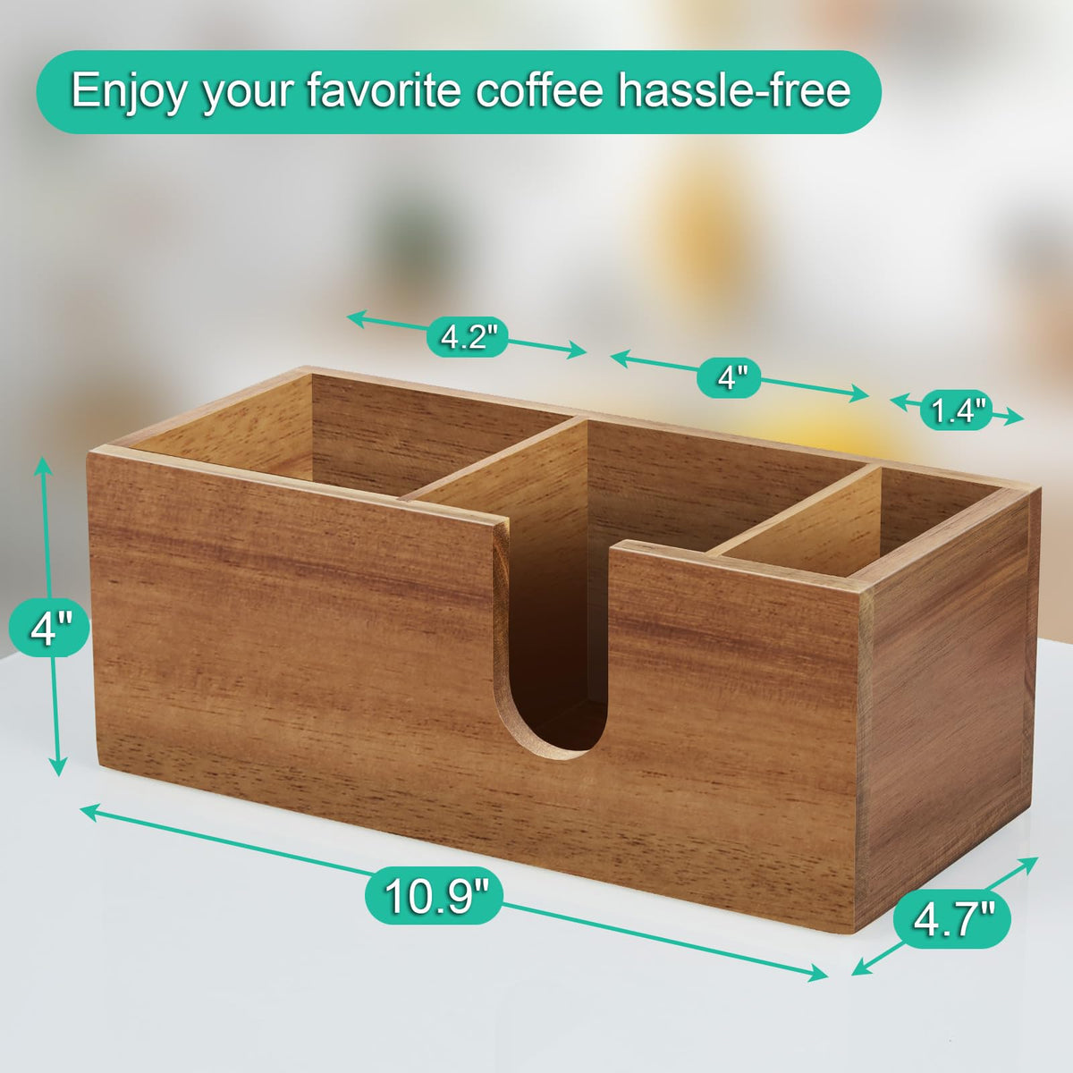 ALELION gift-ready acacia organizer for holidays and housewarmings