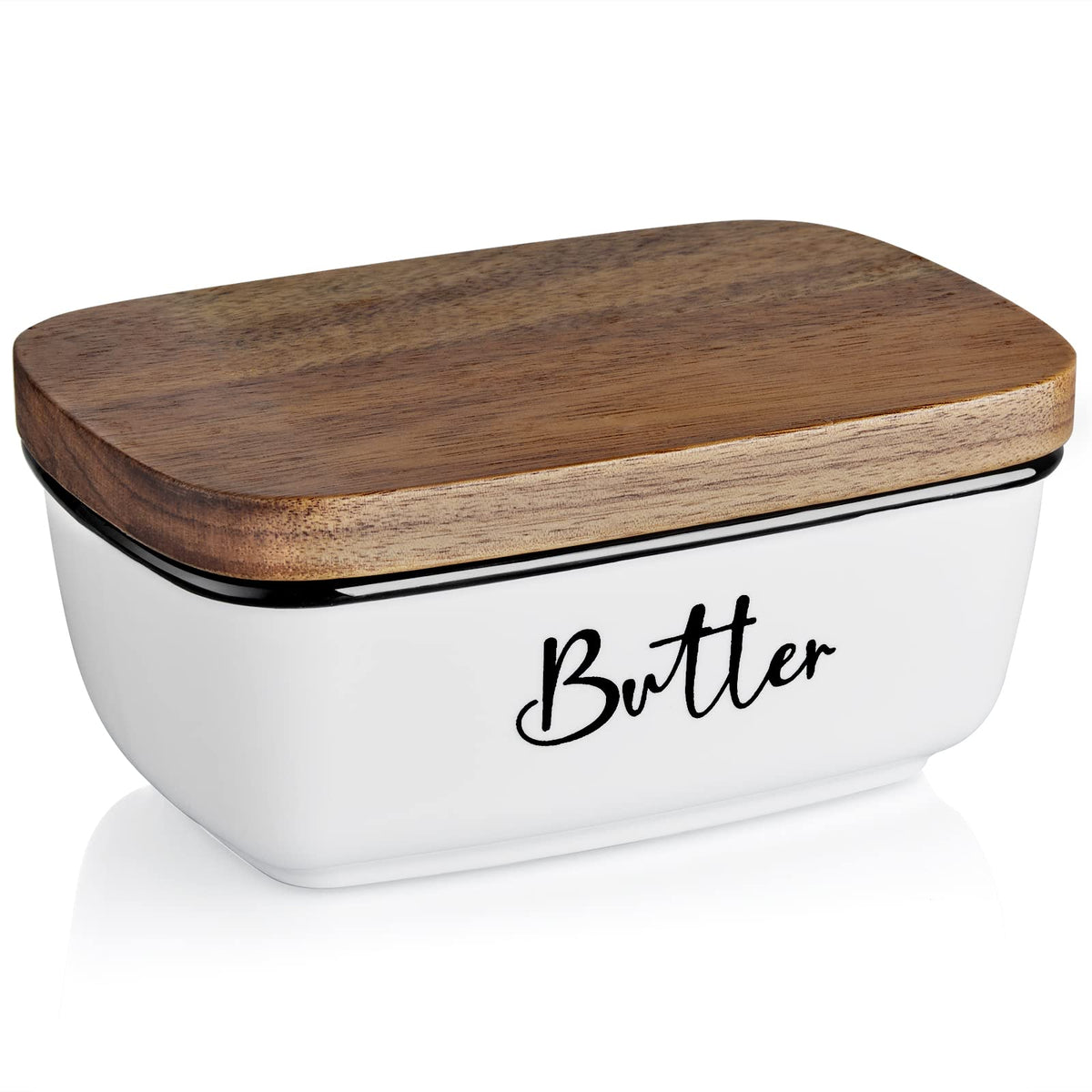 ALELION butter dish base on counter, sturdy ceramic for daily use
