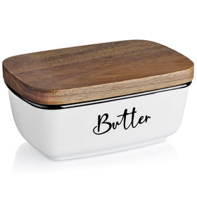 ALELION butter dish base on counter, sturdy ceramic for daily use