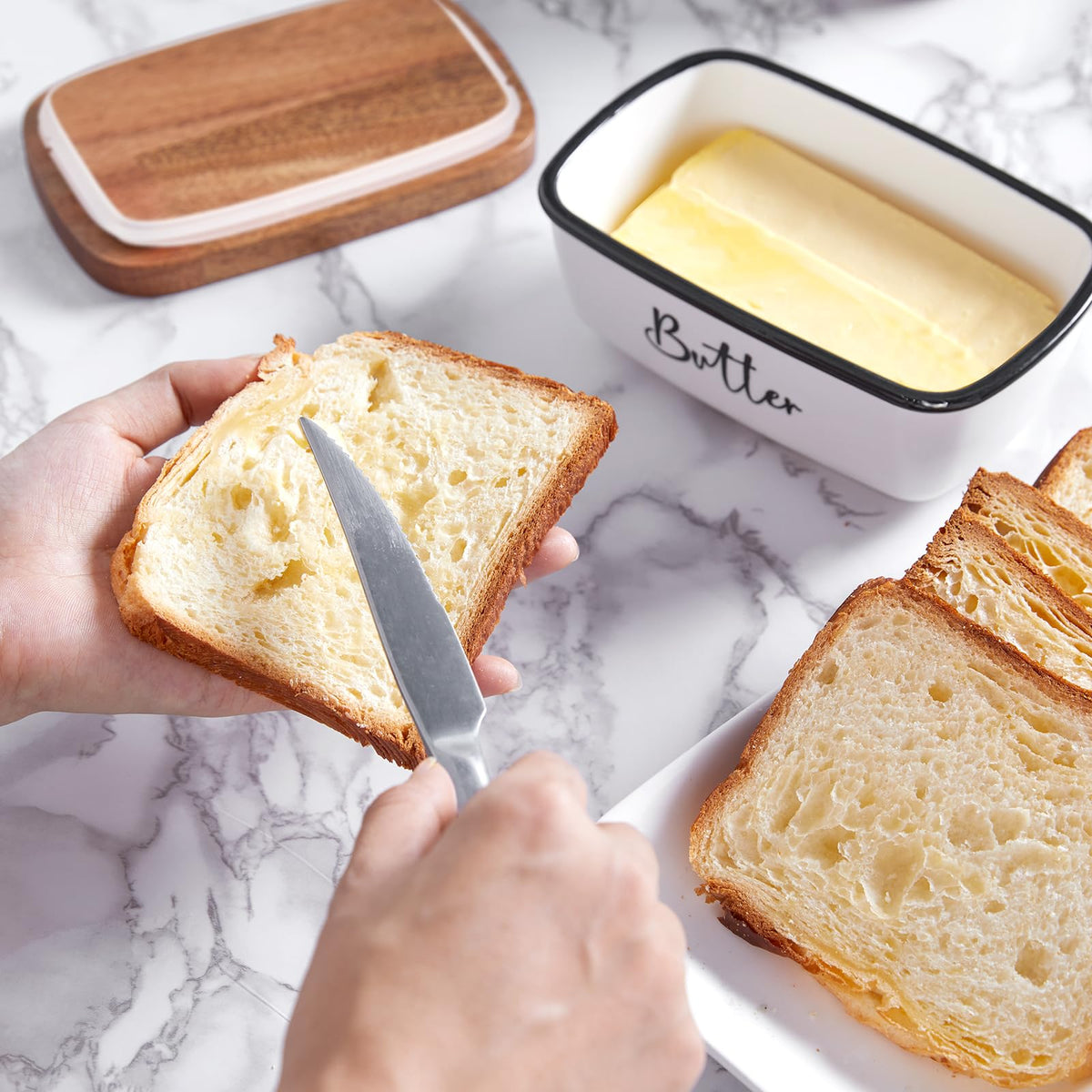 ALELION butter dish gift-ready, ideal for weddings or housewarmings