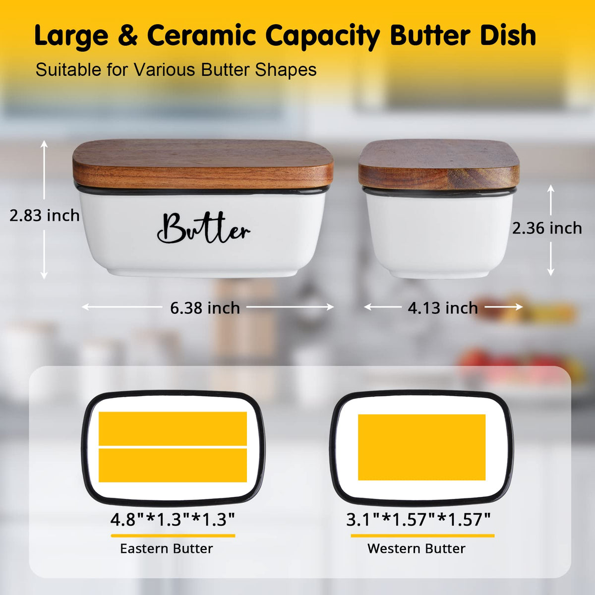 ALELION butter dish lid shows acacia wood grain and durability