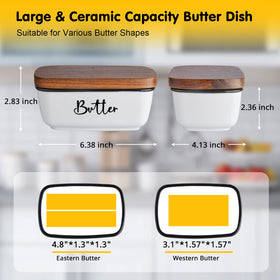 ALELION butter dish lid shows acacia wood grain and durability