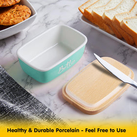 ALELION turquoise ceramic base highlights durable ceramic for butter service
