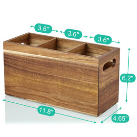 ALELION acacia wood utensil holder shown in versatile setting for kitchen and more.