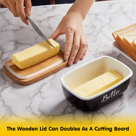 ALELION large butter dish dimensions fit two sticks for easy serving