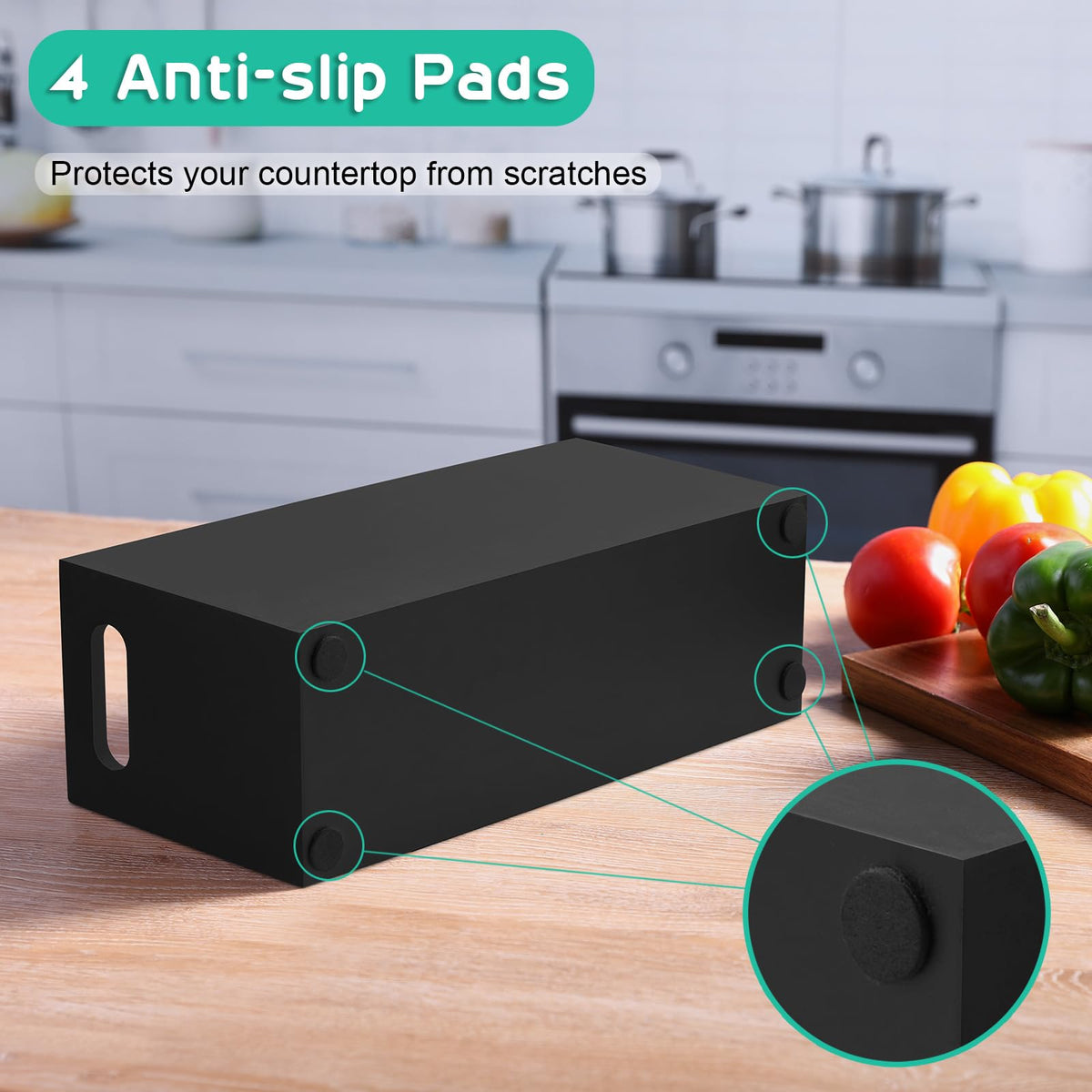 ALELION anti-slip base protects surfaces during cooking tasks