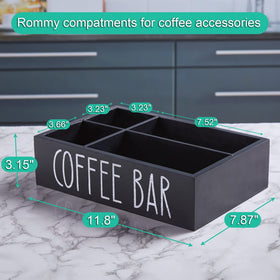 Alelion bar service organization blends with coffee station while simplifying cleanup.