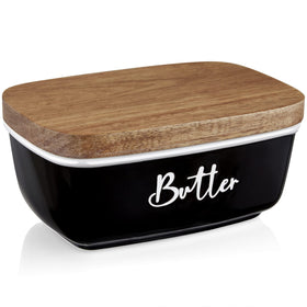 ALELION Butter Dish with Lid on counter shows durable ceramic base