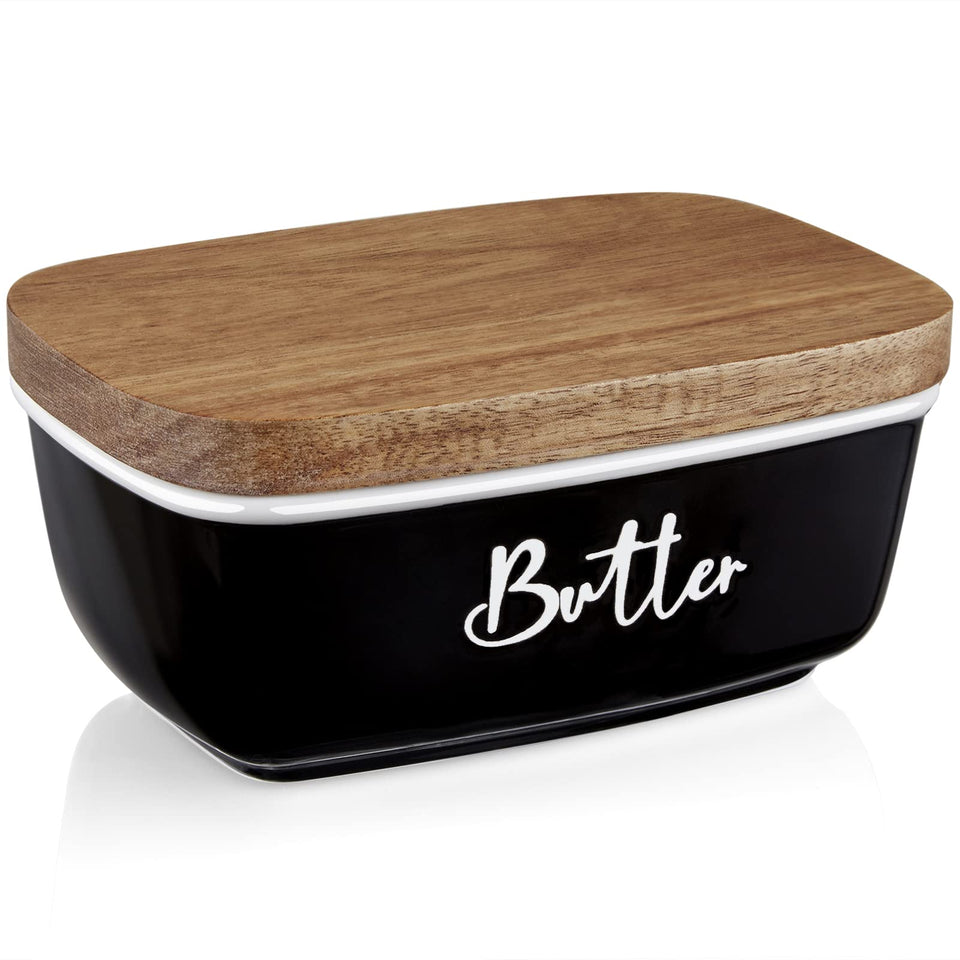 ALELION Butter Dish with Lid on counter shows durable ceramic base