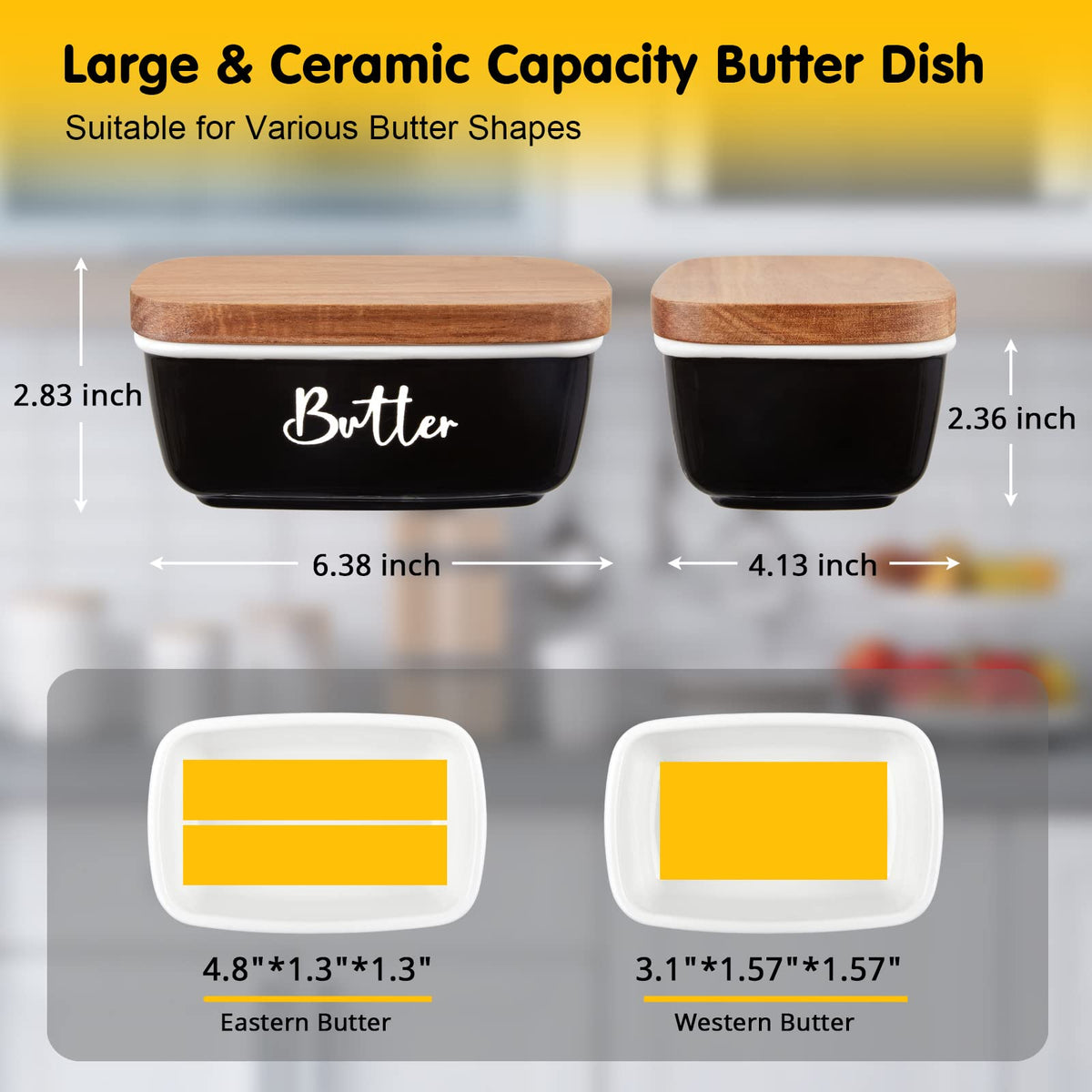 ALELION butter dish lid close-up reveals durable acacia wood