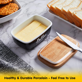 ALELION butter dish on countertop enhances retro kitchen decor
