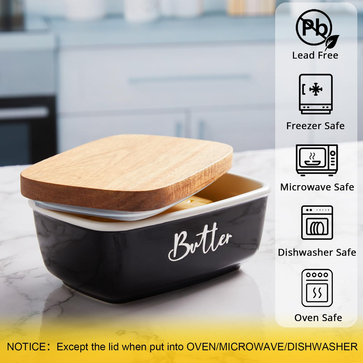 ALELION ceramic base stays cool and sturdy for safe on-counter storage