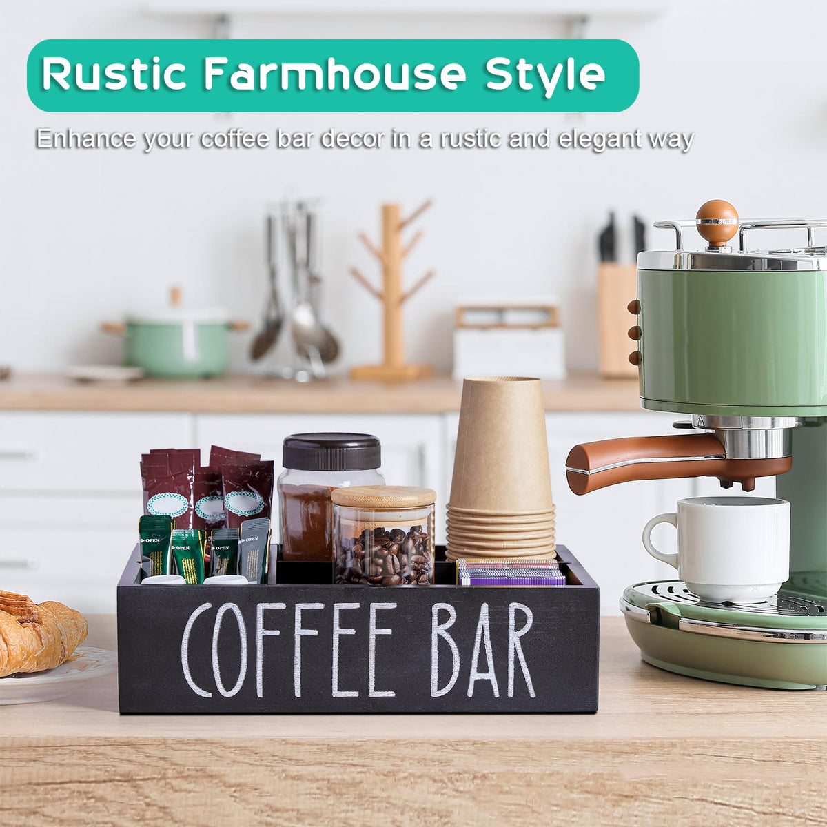Alelion durable solid wood construction offers daily durability for busy counters.