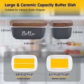 ALELION butter dish on countertop with ceramic base and lid