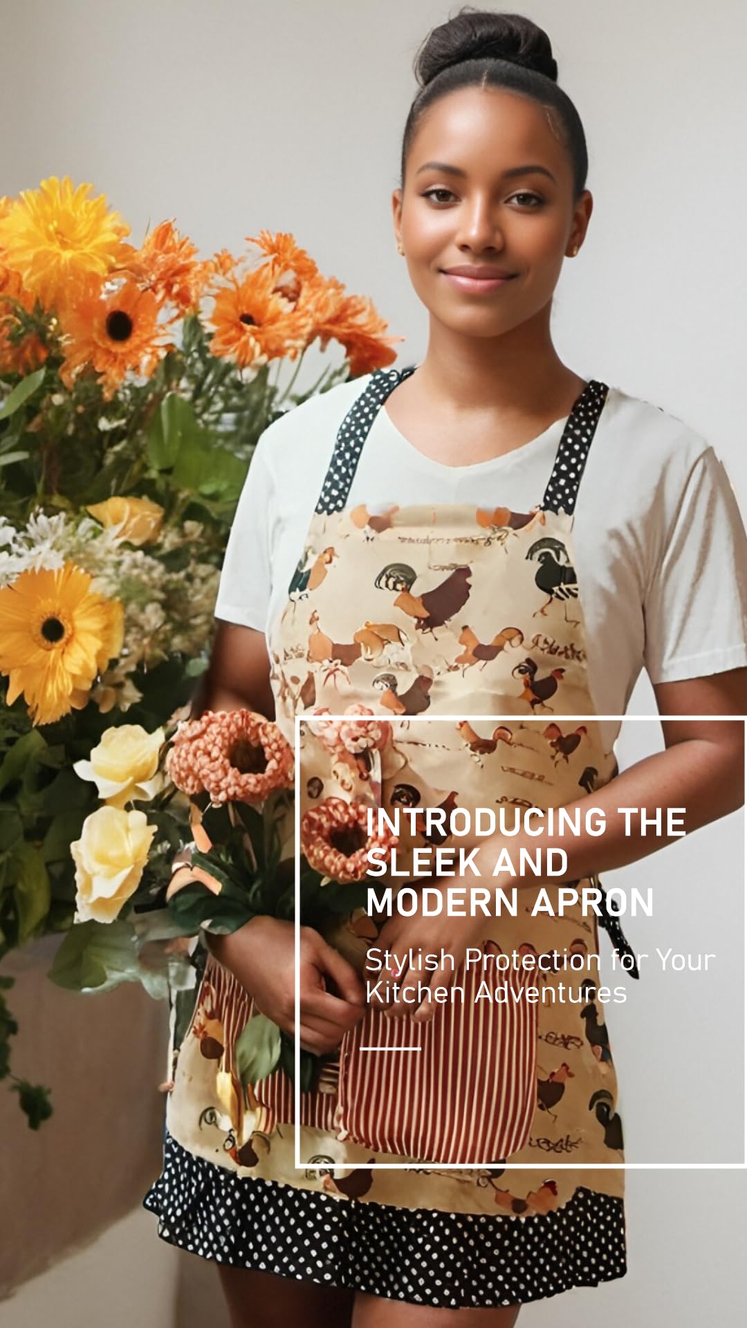 Alex Virtue Lovely Flower Pattern Apron is easy to clean and maintain