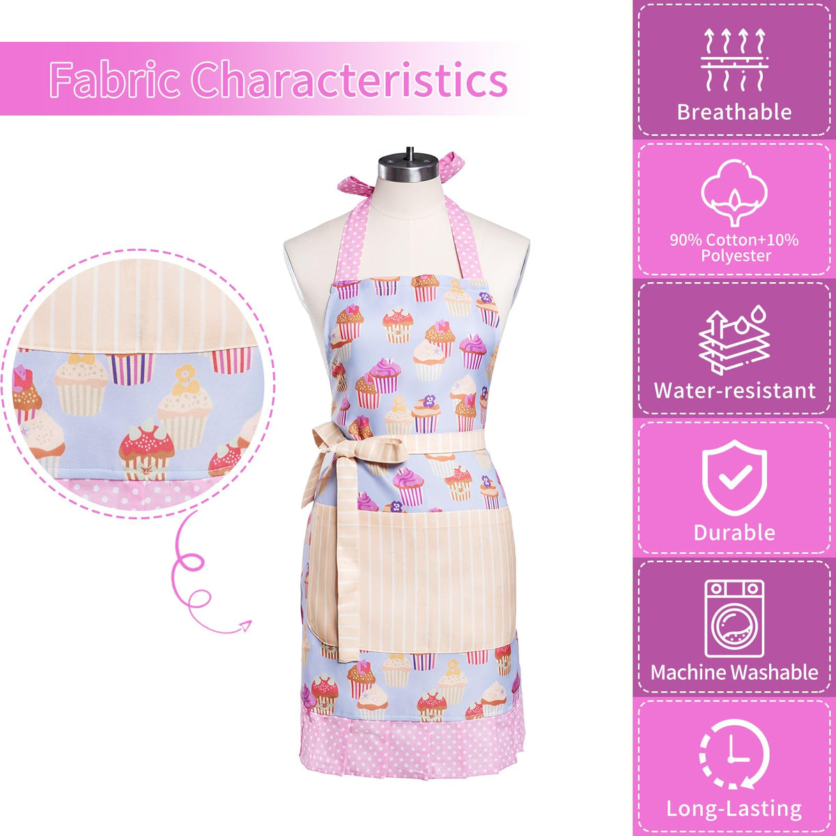 Alex Virtue Lovely Flower Pattern Apron care-friendly fabric for everyday use