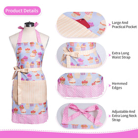 Alex Virtue Lovely Flower Pattern Apron cotton blend for durability and easy cleaning