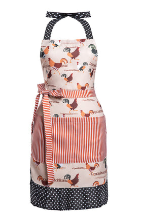 Alex Virtue Lovely Flower Pattern Apron front view with large pockets for quick utensil access