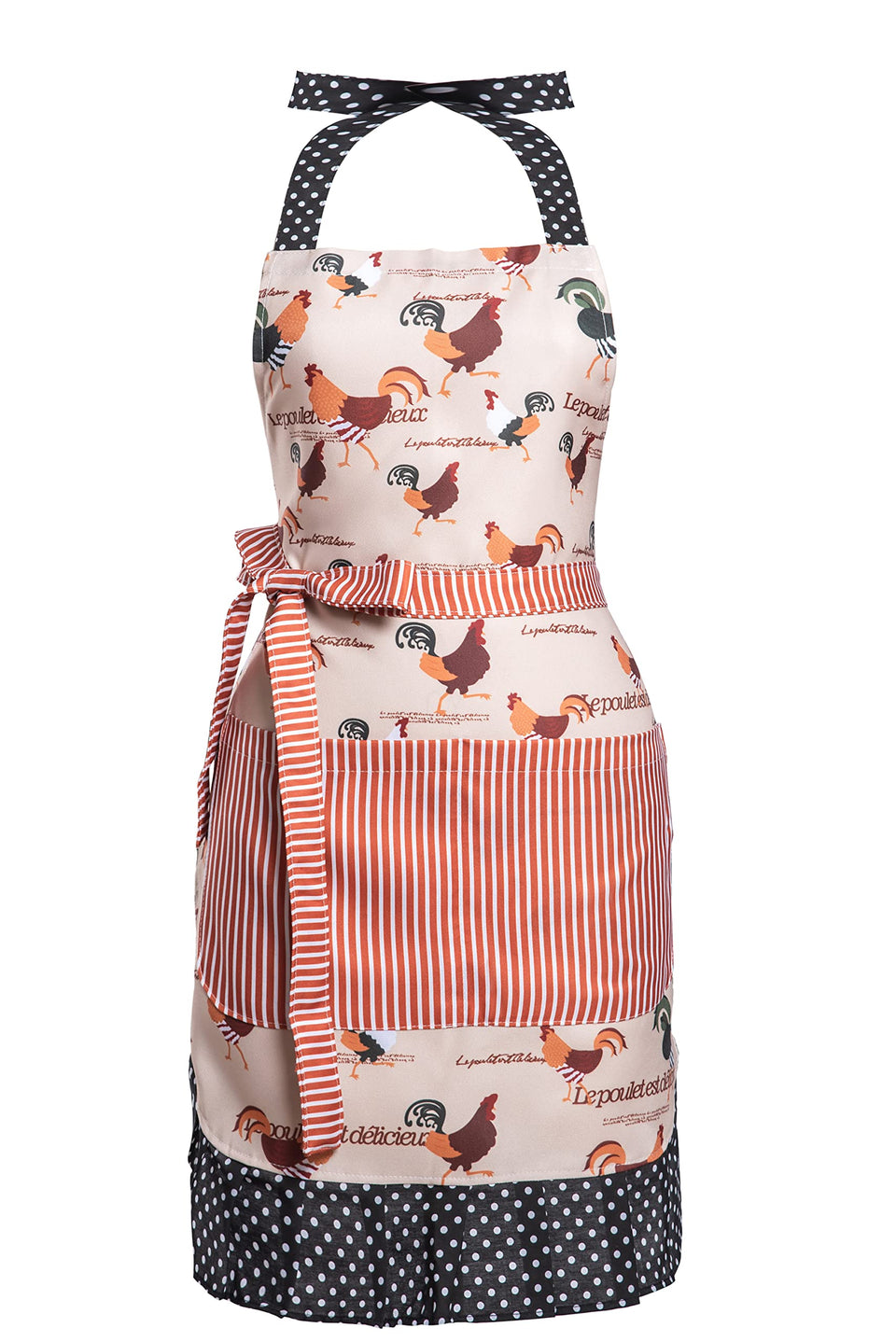 Alex Virtue Lovely Flower Pattern Apron front view with large pockets for quick utensil access