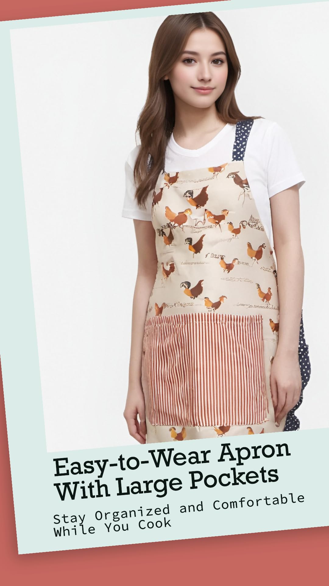 Alex Virtue Lovely Flower Pattern Apron in a kitchen scene for casual cooking and baking