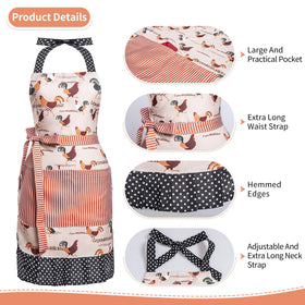 Alex Virtue Lovely Flower Pattern Apron close-up of durable cotton blend and print
