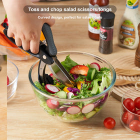 ALEXPHY salad scissors showing ergonomic, non-slip handle for comfortable chopping.