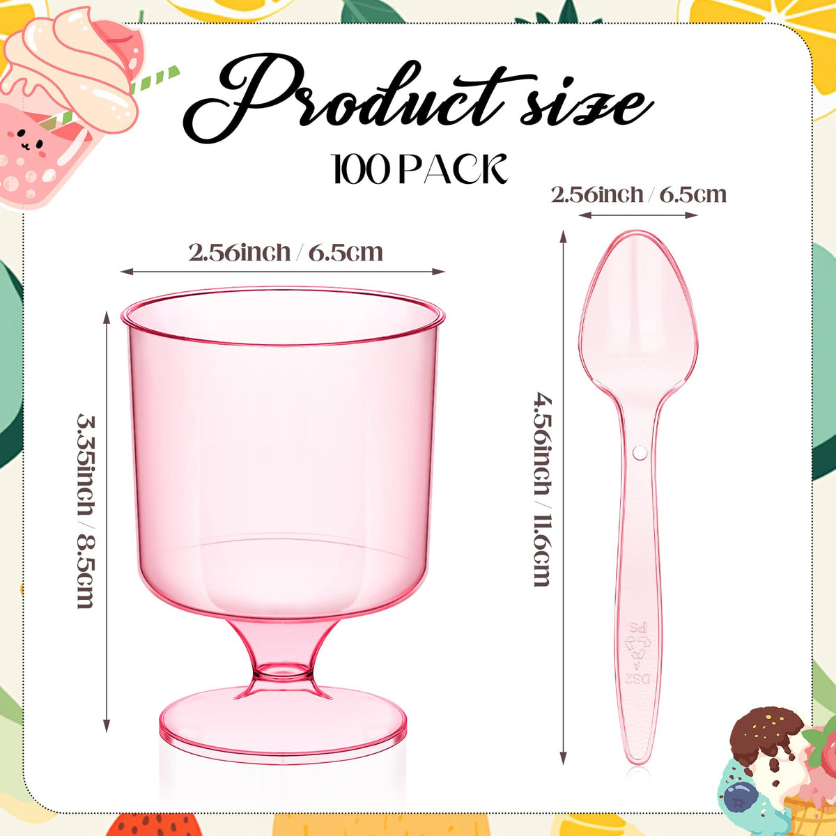 ALEXPRE pink parfait cups transparent design highlights dessert colors beautifully
