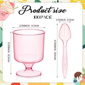 ALEXPRE pink parfait cups transparent design highlights dessert colors beautifully