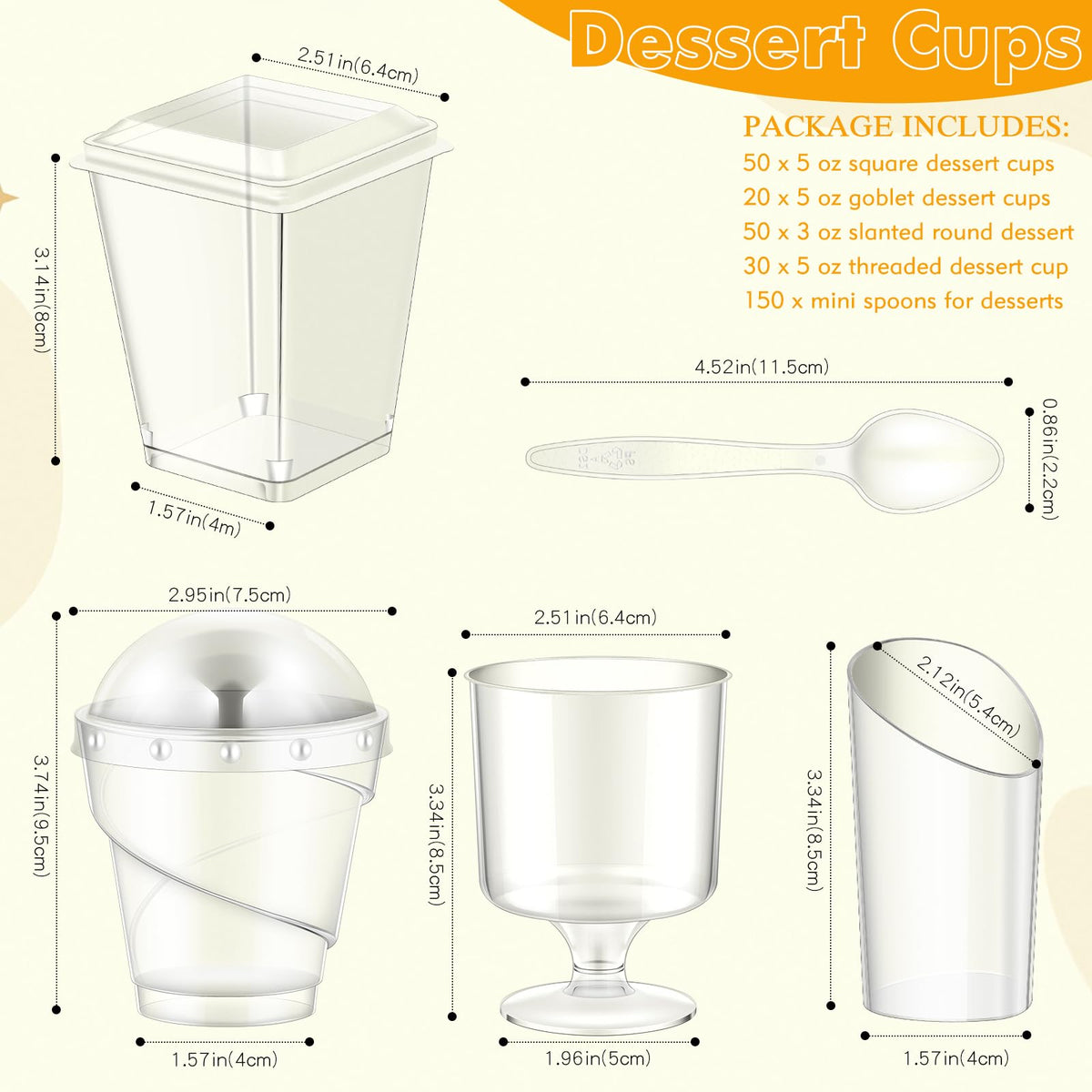 ALEXPRE spiral cups with lids ideal for layered mousses.