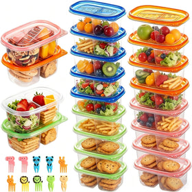 ALFEVA 20pc snack containers with colored lids for easy portion control.