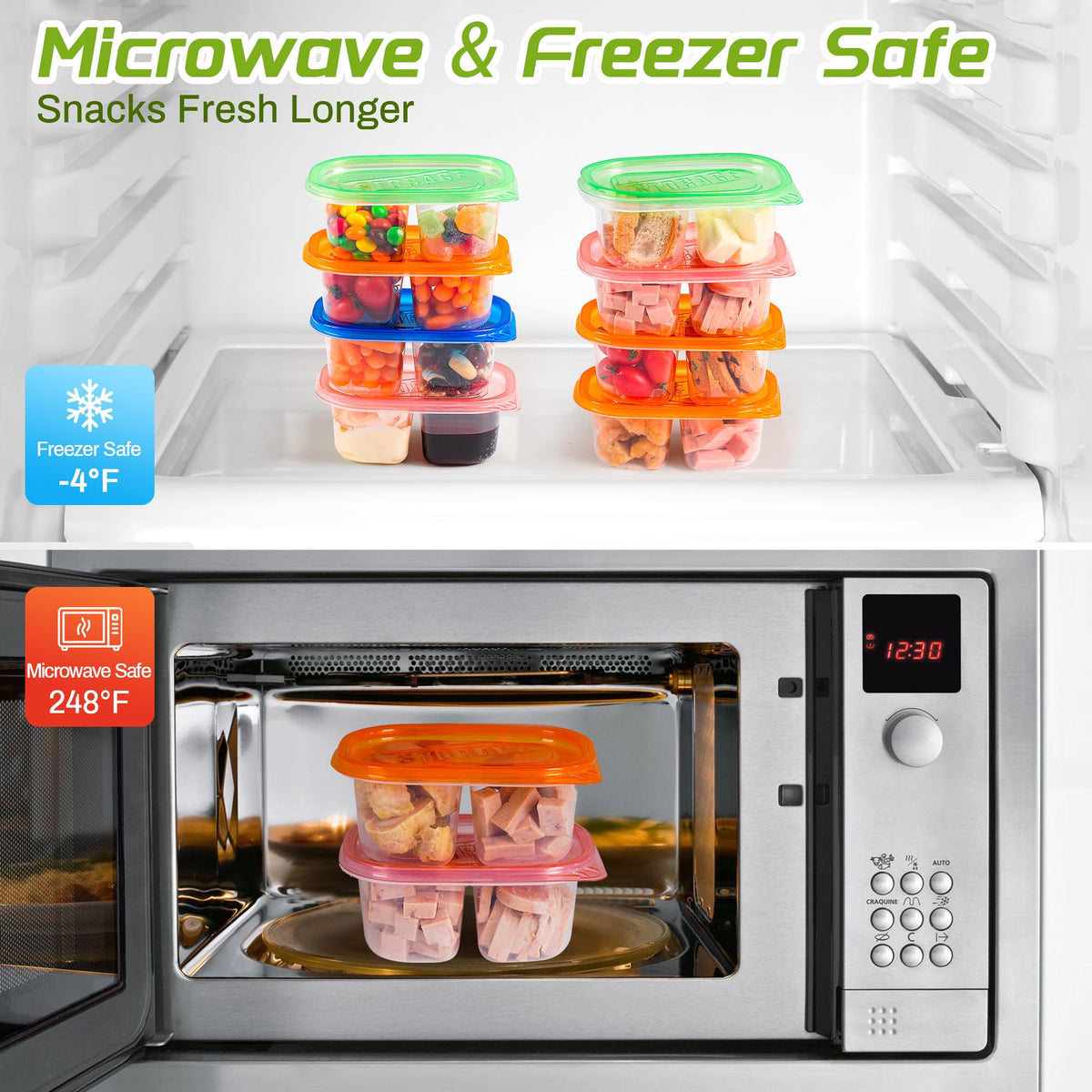 ALFEVA kid-friendly snack container suitable for school lunches.